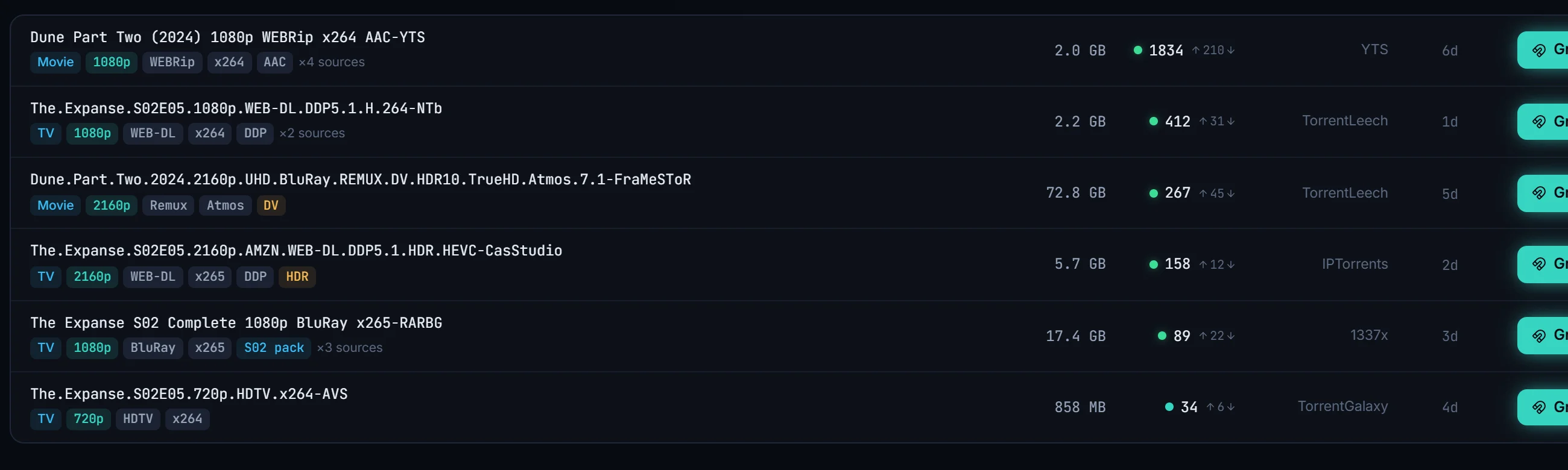 Search view